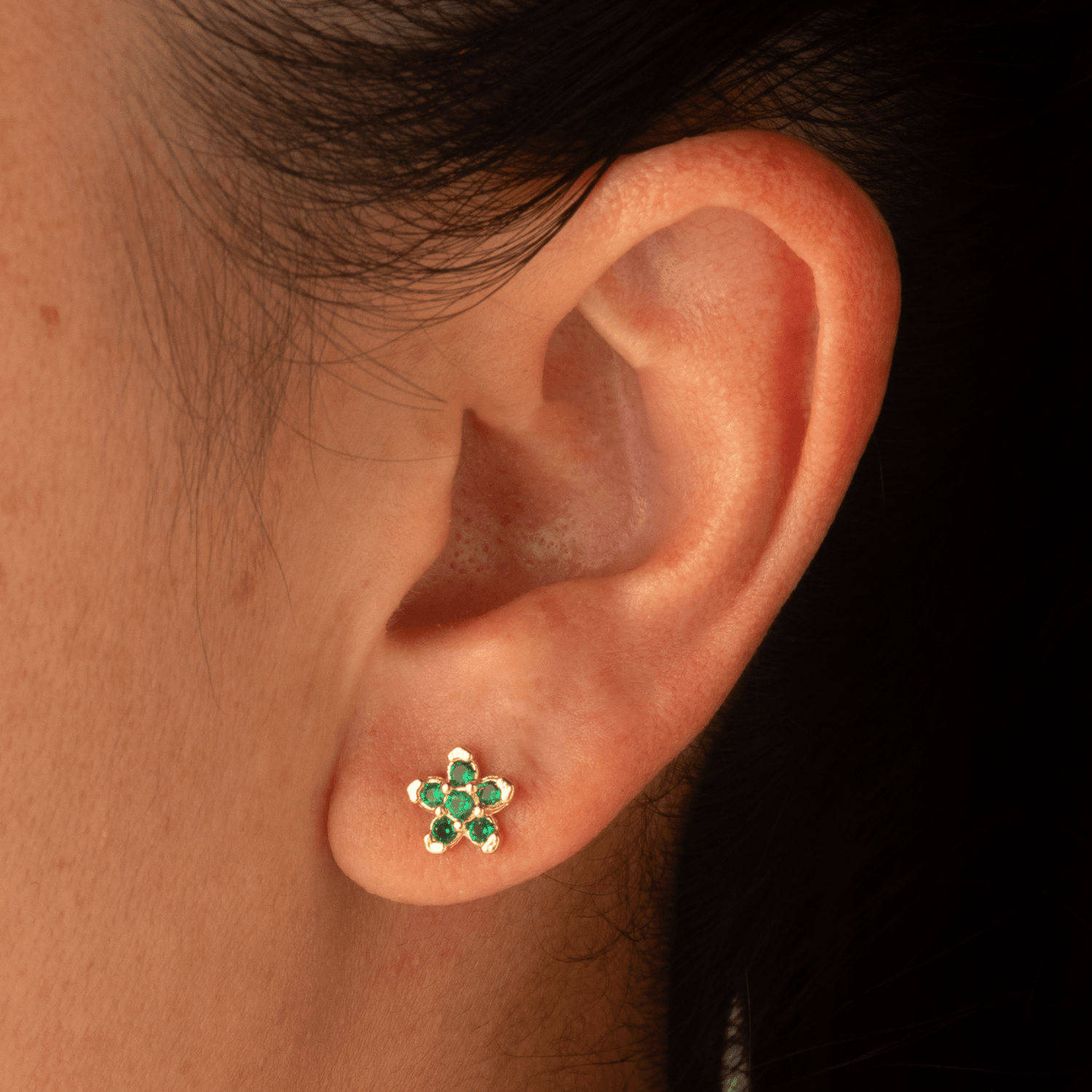 Topo Flor Verde 8mm - Vibrantto Joyas y Accesorios - 9021131