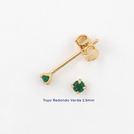 Topo Redondo Verde 2.5mm - Vibrantto Joyería - OC34630