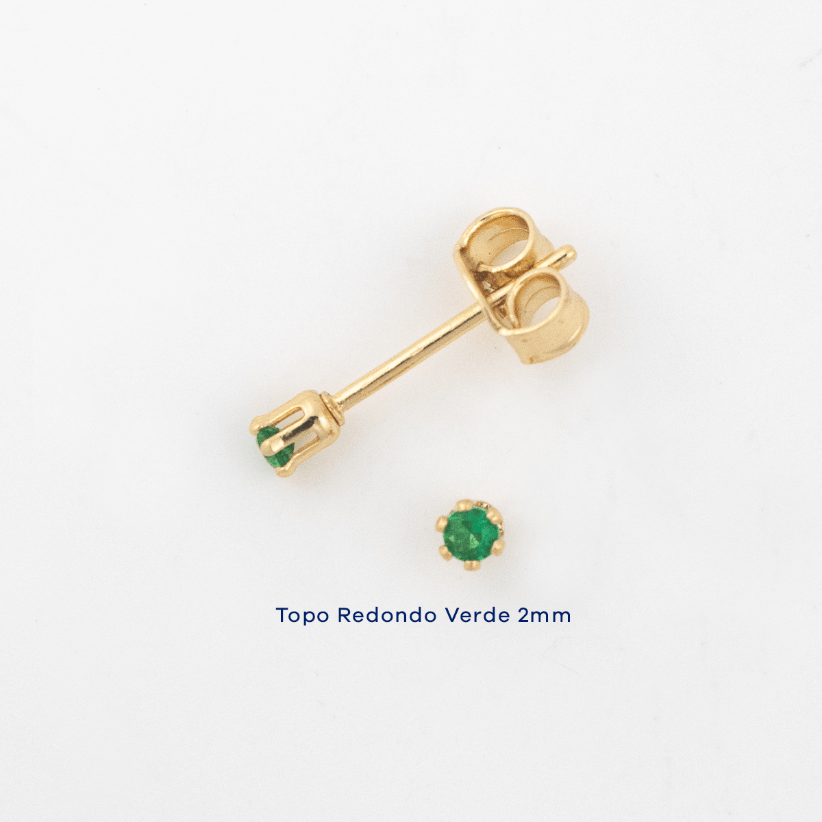 Topo Redondo Verde 2mm - Vibrantto Joyería - OC34629