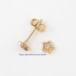 Topo Estrella Circon 5mm - Vibrantto Joyería - T872