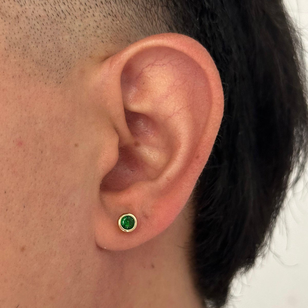 Topo Bisel Verde 6mm - Vibrantto Joyas y Accesorios - T1144