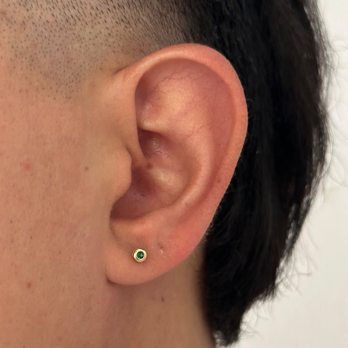 Topo Bisel Verde 3mm - Vibrantto Joyas y Accesorios - T415