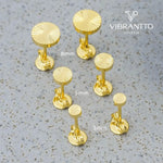 Topo Sol Redondo 1. Oro Laminado 18k - Vibrantto.com - Colombia