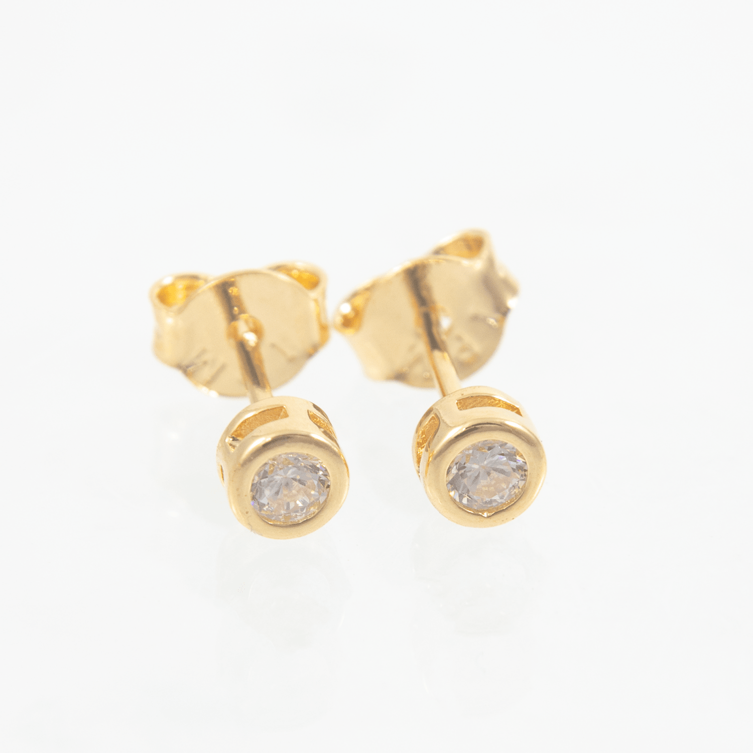 Topo circon bisel 4mm cristal - Vibrantto Joyas y Accesorios - 9021624