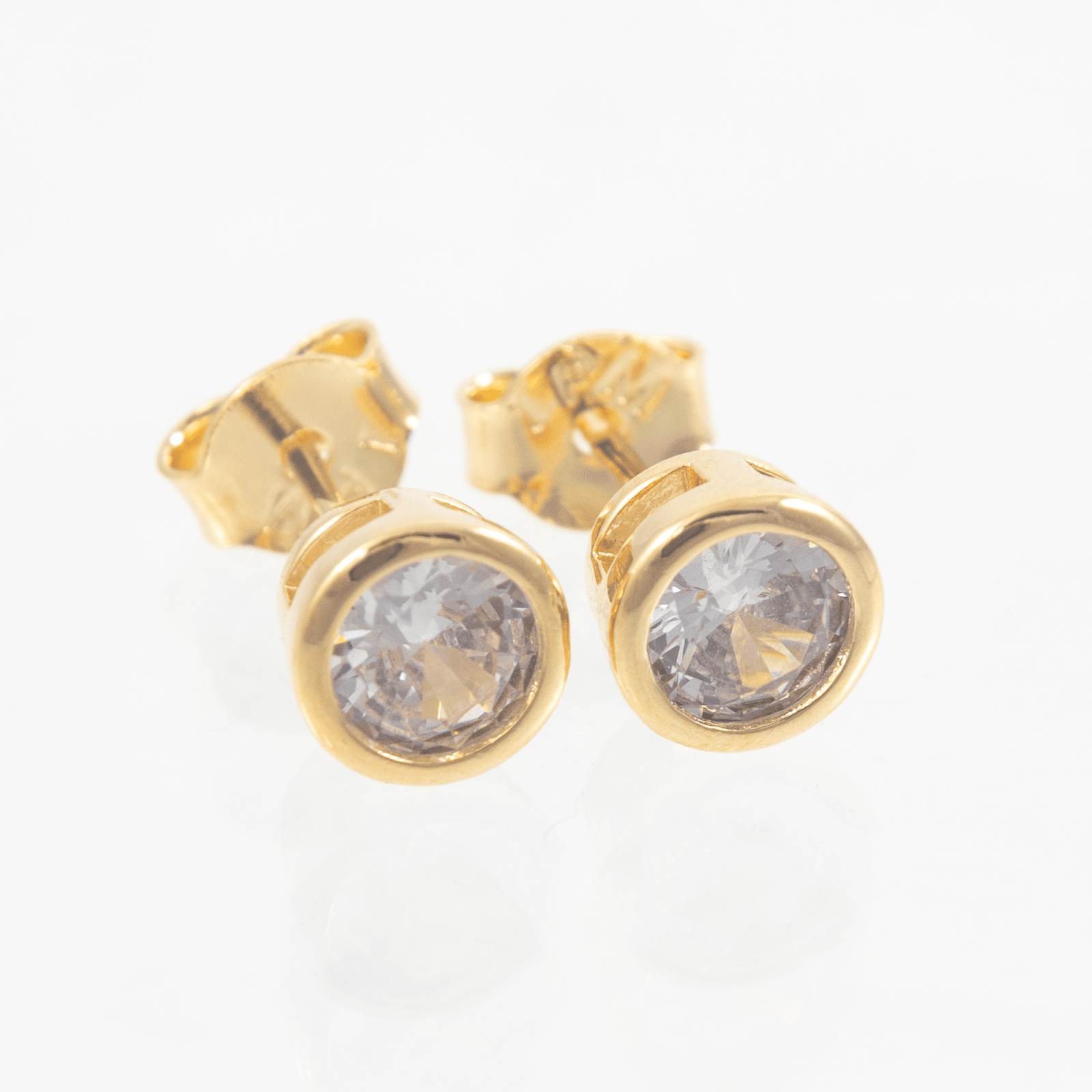 Topo circon bisel 6mm cristal - Vibrantto Joyas y Accesorios - 9021625