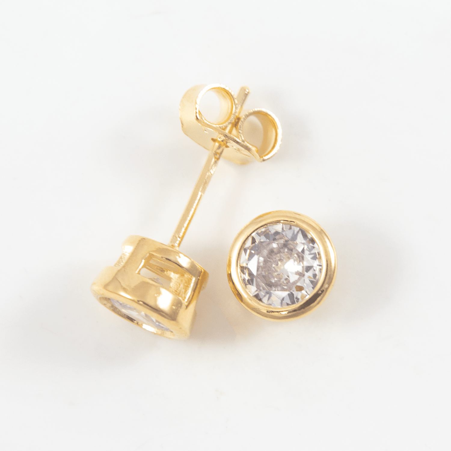 Topo circon bisel 6mm cristal - Vibrantto Joyas y Accesorios - 9021625