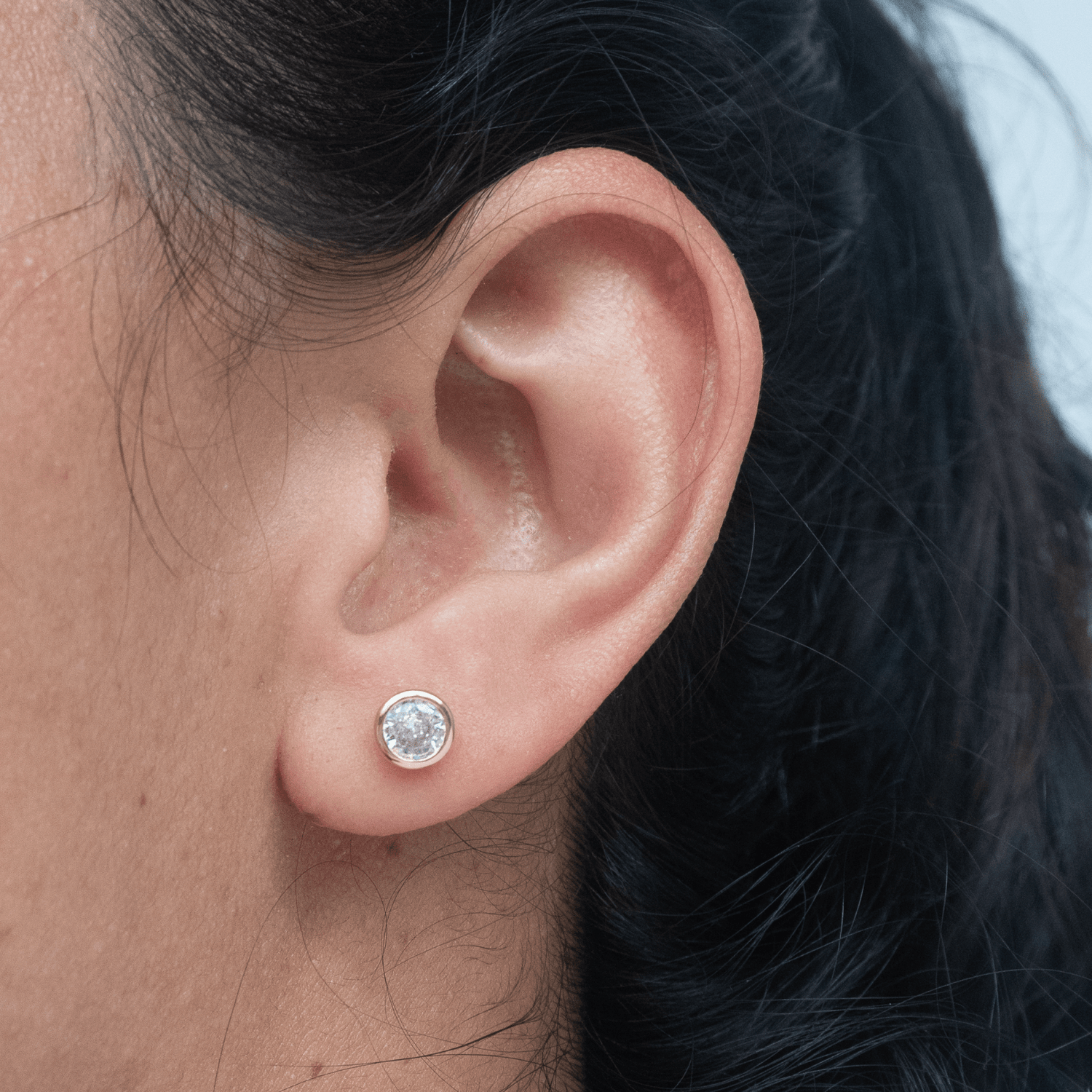 Topo circon bisel 6mm cristal - Vibrantto Joyas y Accesorios - 9021625