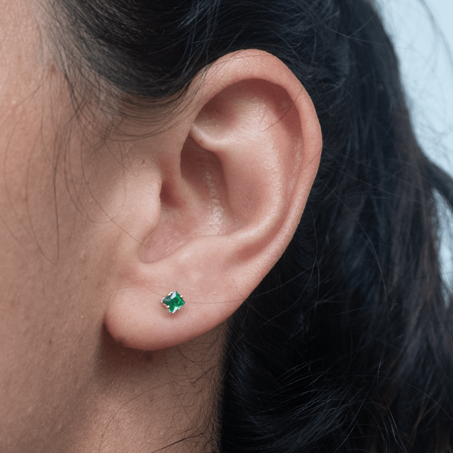 Topo circon cuadrado 3mm Verde - Vibrantto Joyas y Accesorios - 9020814