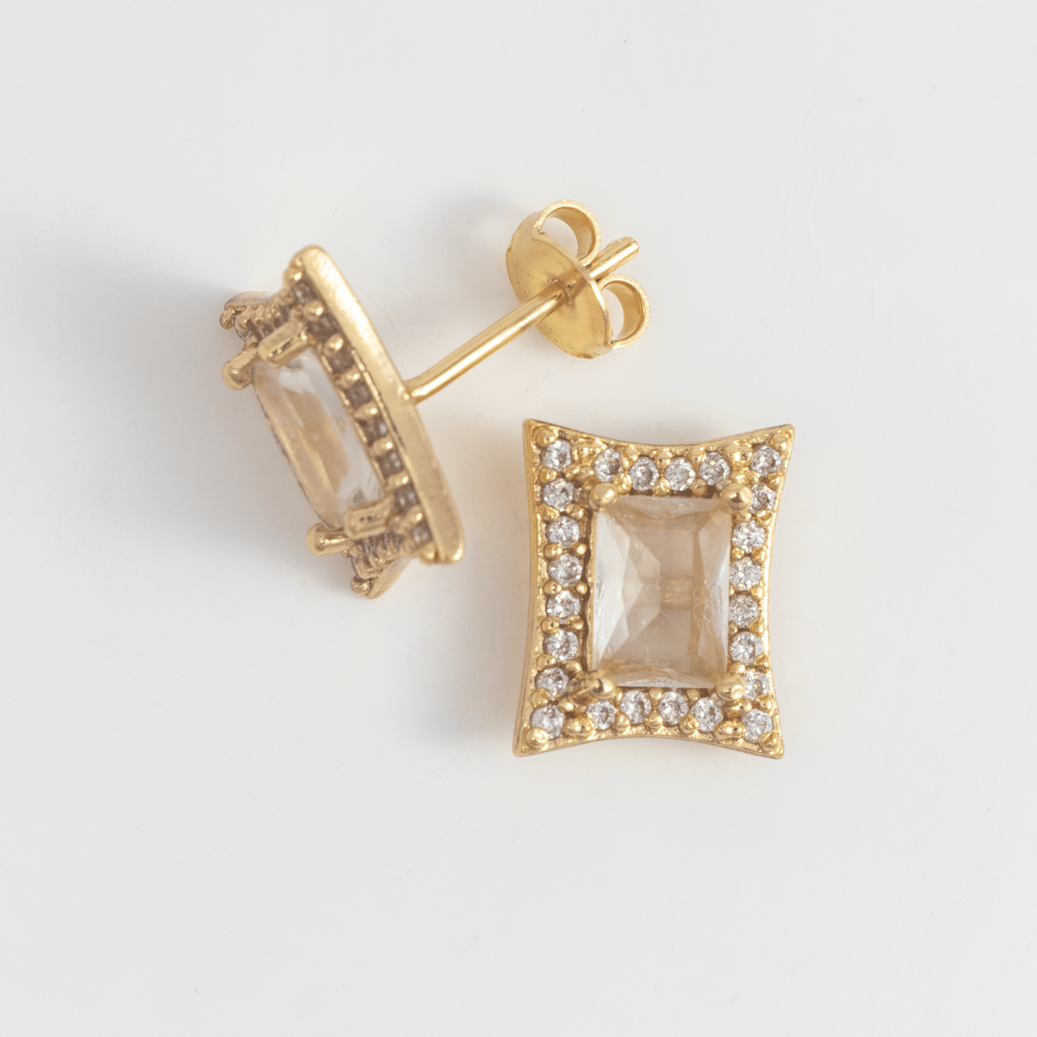 Topo cuadrado cristal bordes - Vibrantto Joyas y Accesorios - OC34026