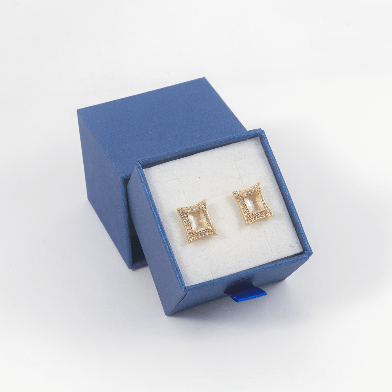 Topo cuadrado cristal bordes - Vibrantto Joyas y Accesorios - OC34026