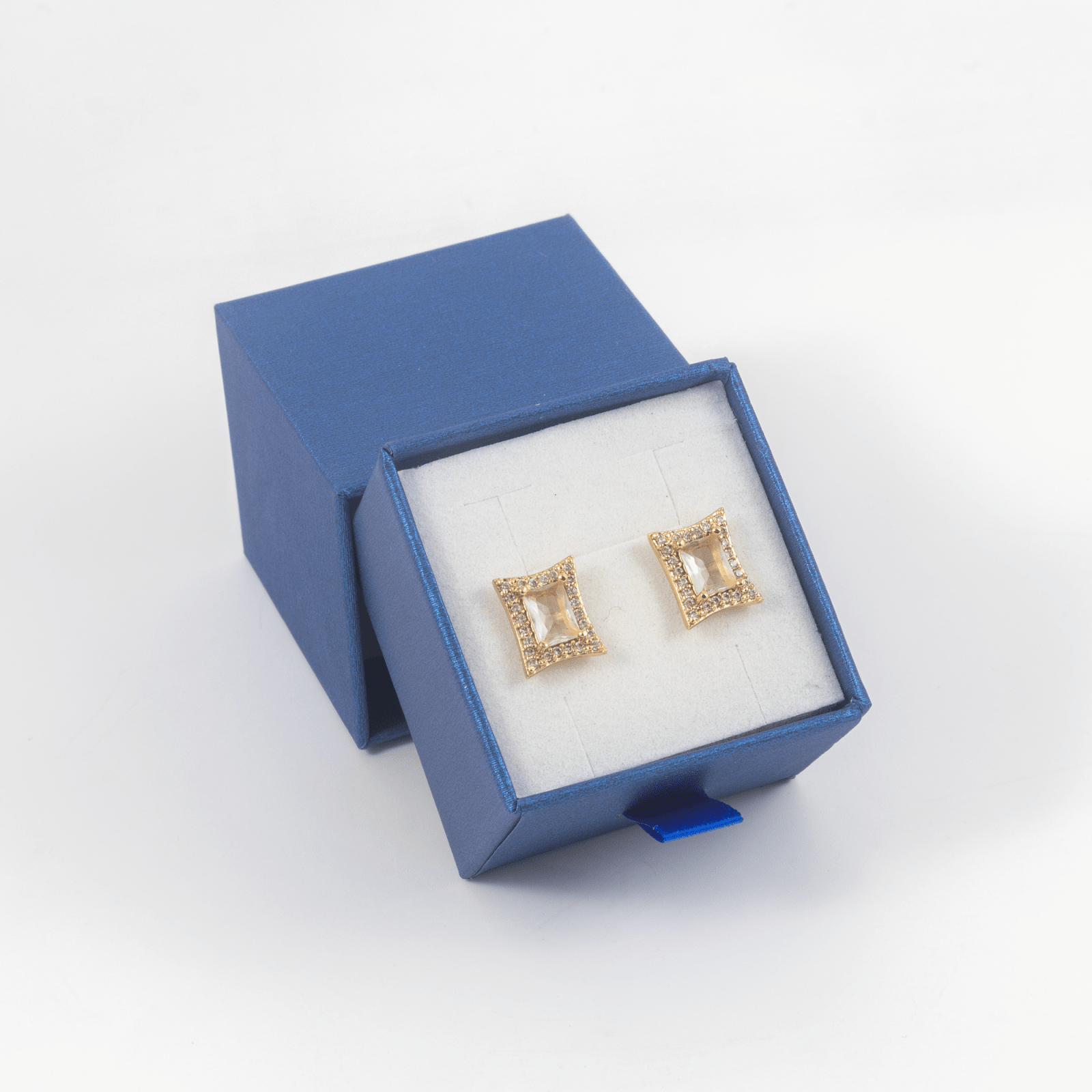 Topo cuadrado cristal bordes - Vibrantto Joyas y Accesorios - OC34026
