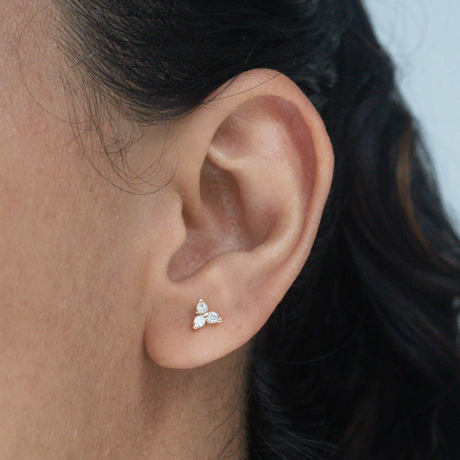 Topo flor petalo x3 circon cristal - Vibrantto Joyas y Accesorios - 9020317