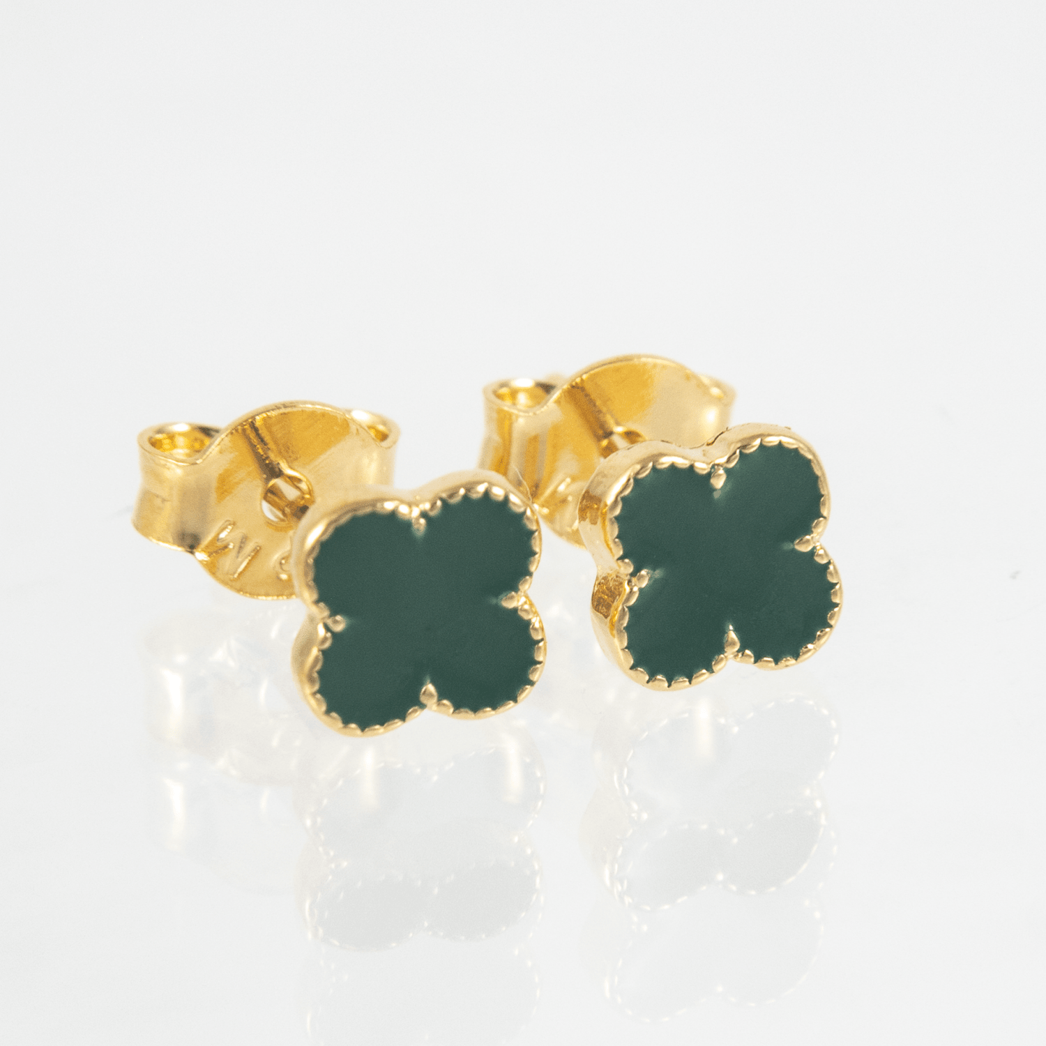 Topo trebol 7mm Verde - Vibrantto Joyas y Accesorios - 9021302