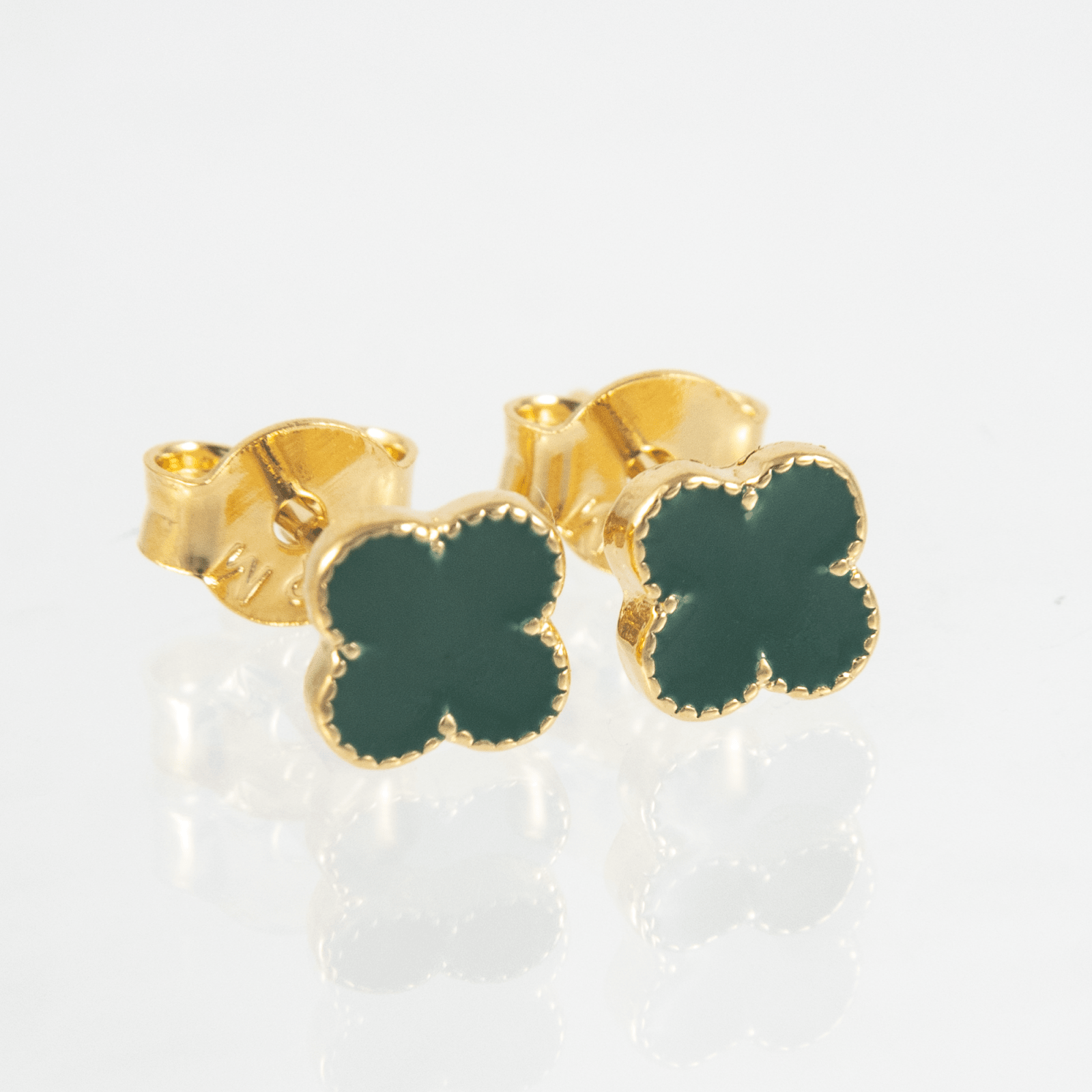 Topo trebol 7mm Verde - Vibrantto Joyas y Accesorios - 9021302