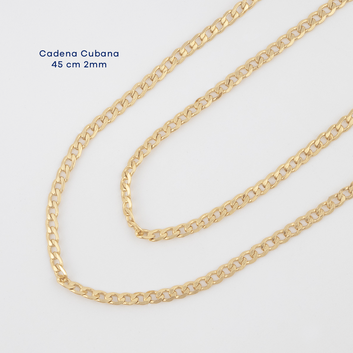 Cadena Cubana 45cm 2mm - Vibrantto Joyas y Accesorios - C754