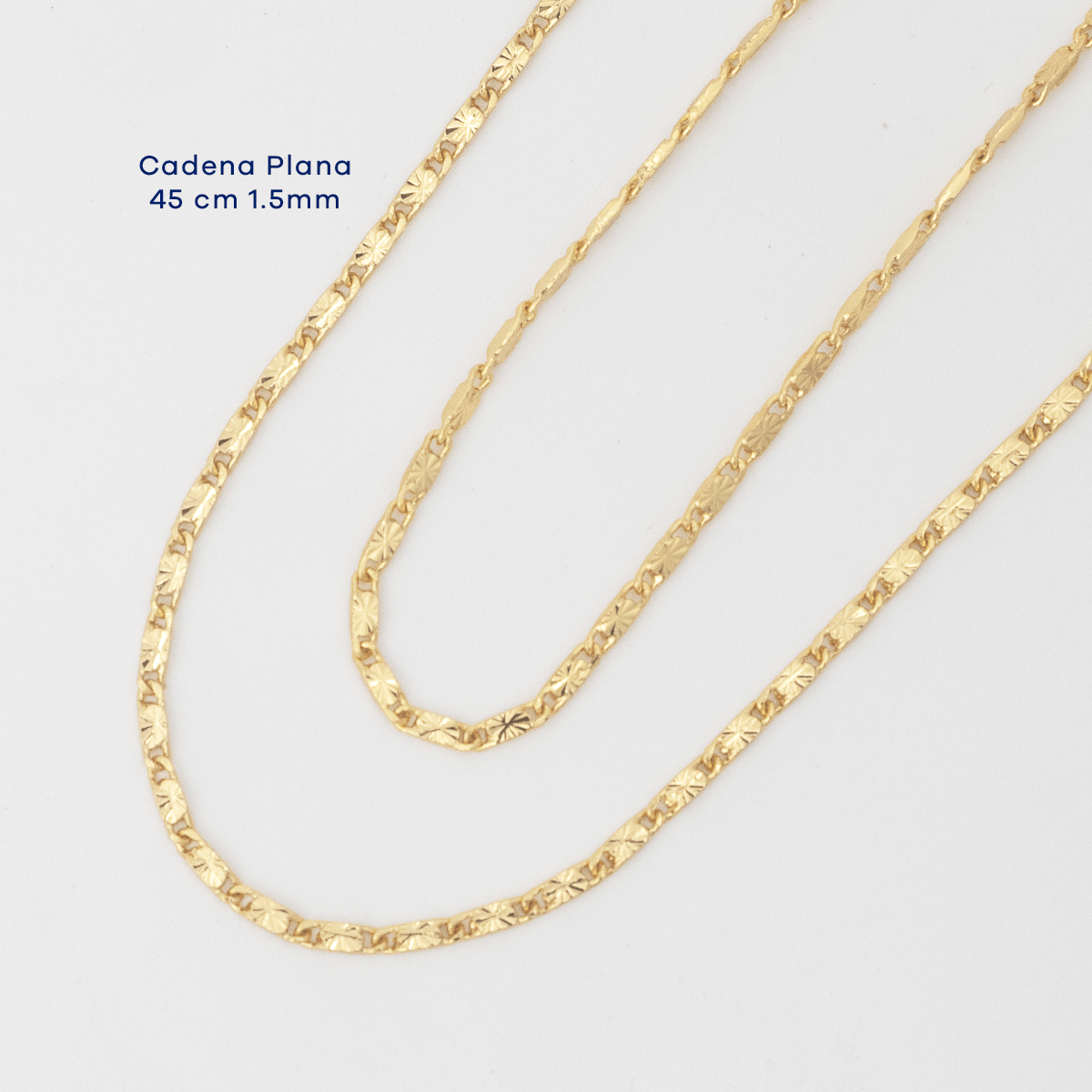 Cadena Plana 45cm 1.5mm - Vibrantto Joyas y Accesorios - C779
