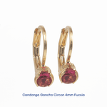 Candonga Gancho Circon 4mm Fucsia - Vibrantto Joyas y Accesorios - 9010112-Fucsia