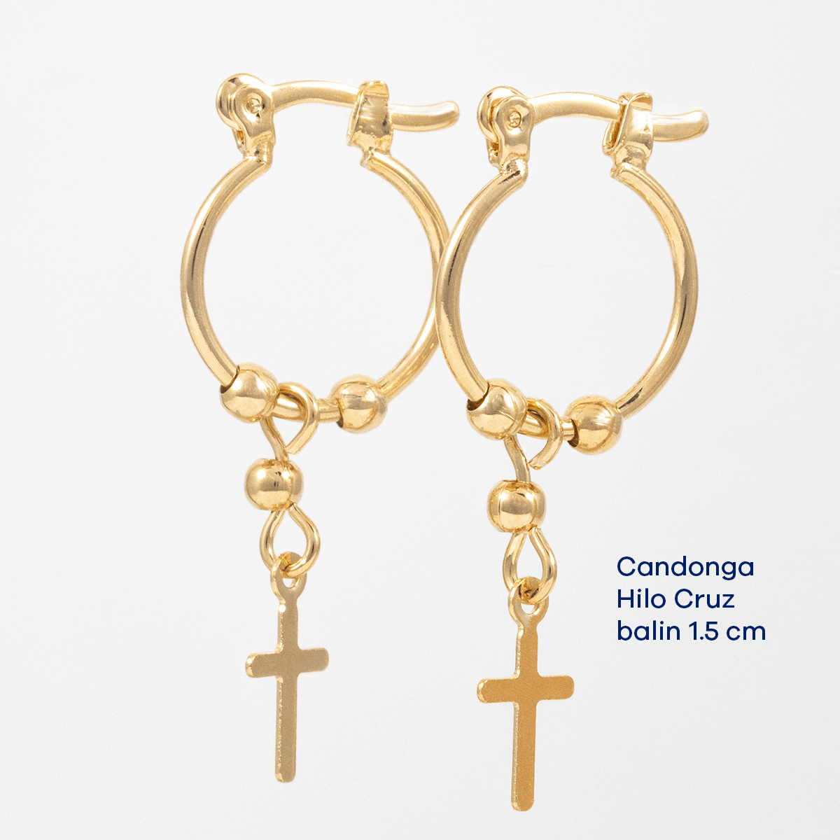 Candonga Hilo Cruz Balin 1.5 cm - Vibrantto Joyas y Accesorios - AC441