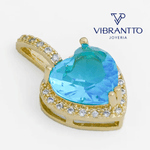 Dije corazón azul - Vibrantto Joyería