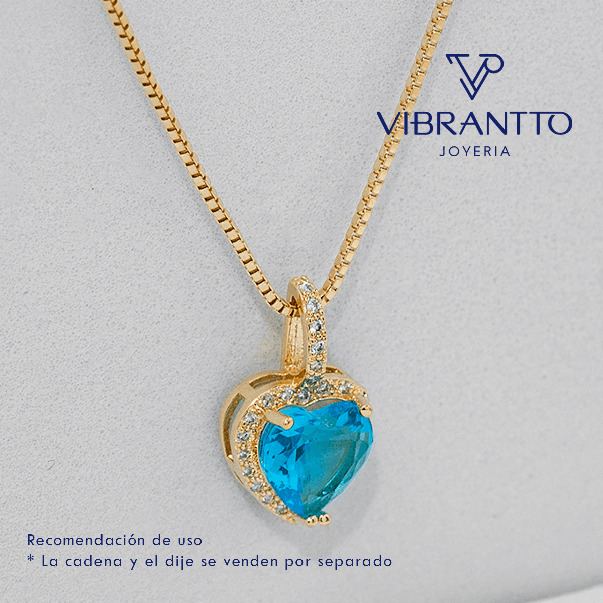Dije corazón azul - Vibrantto Joyería