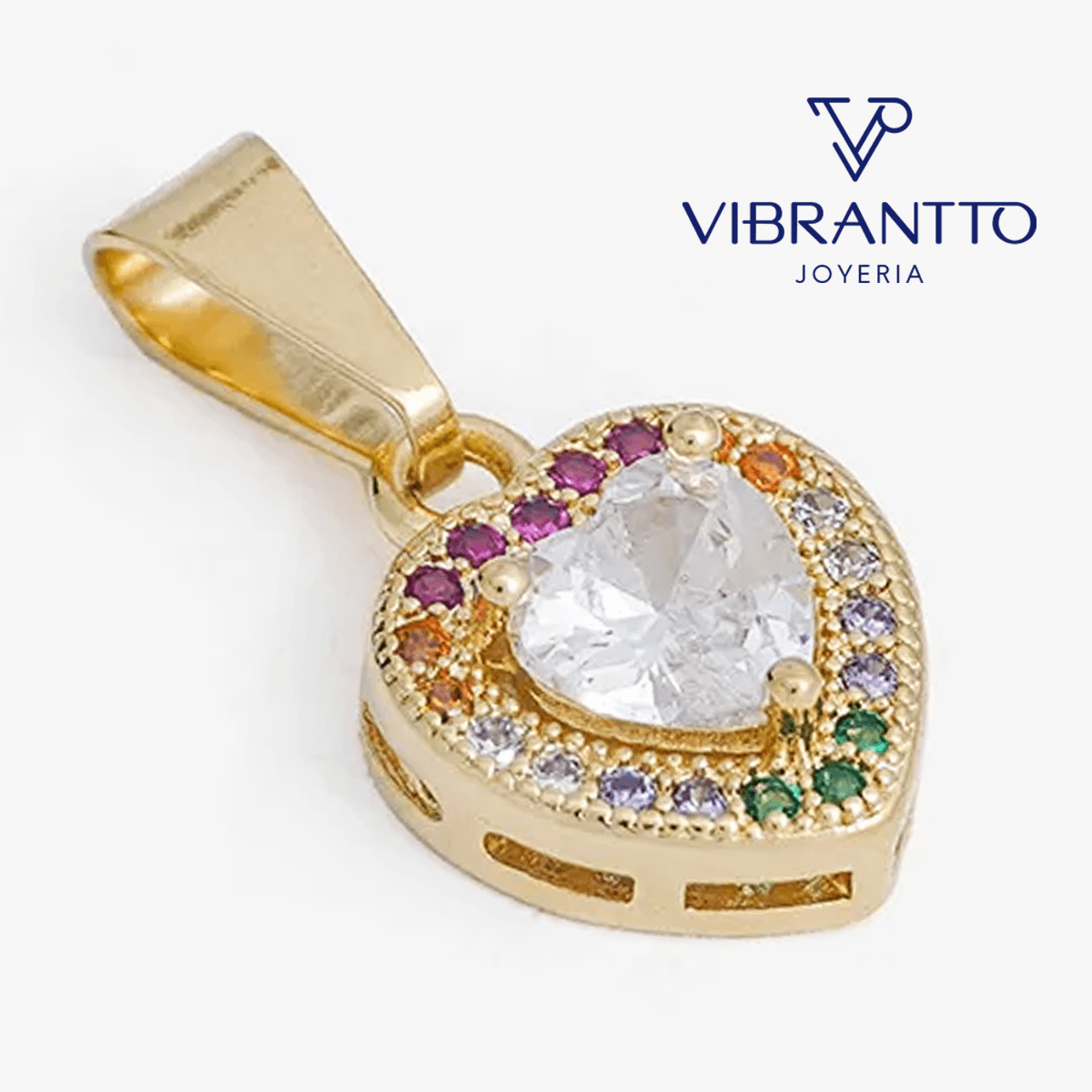 Dije Corazón colores - Vibrantto Joyería