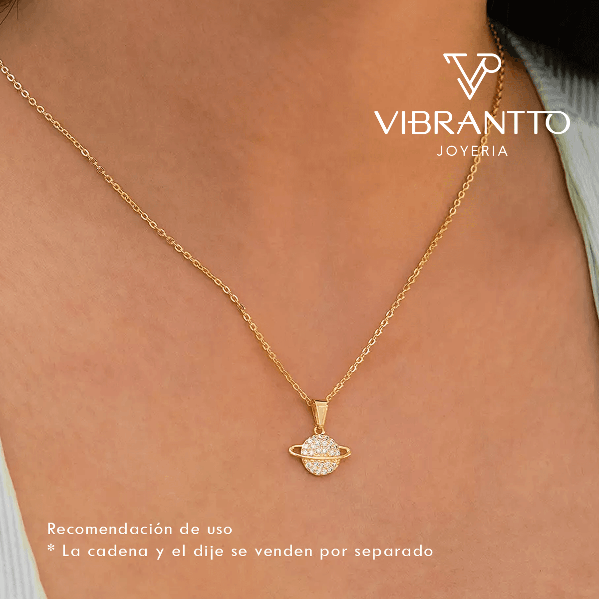 Dije Saturno Circonias - Vibrantto Joyería