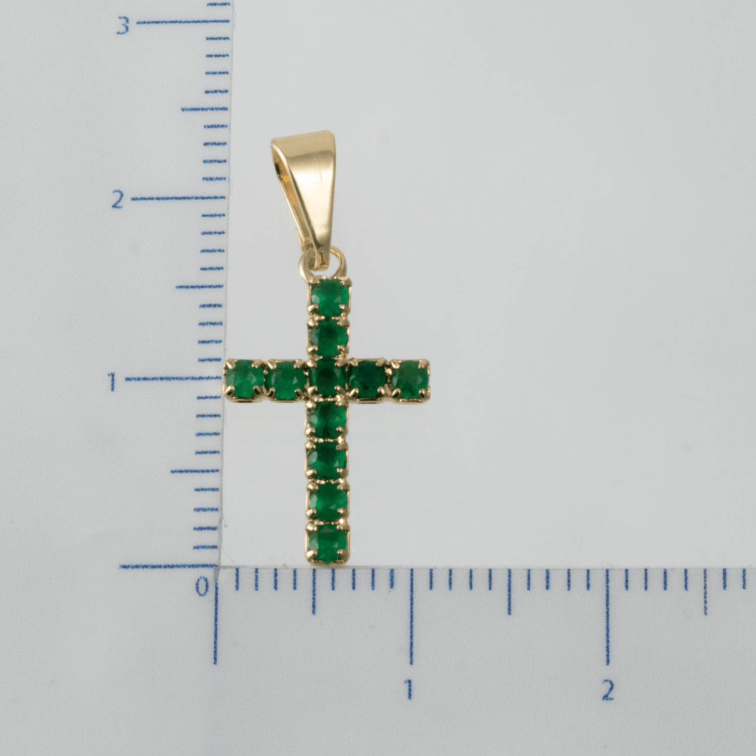 Dije Cruz Verde Mediana - Vibrantto Joyas y Accesorios - OC27013