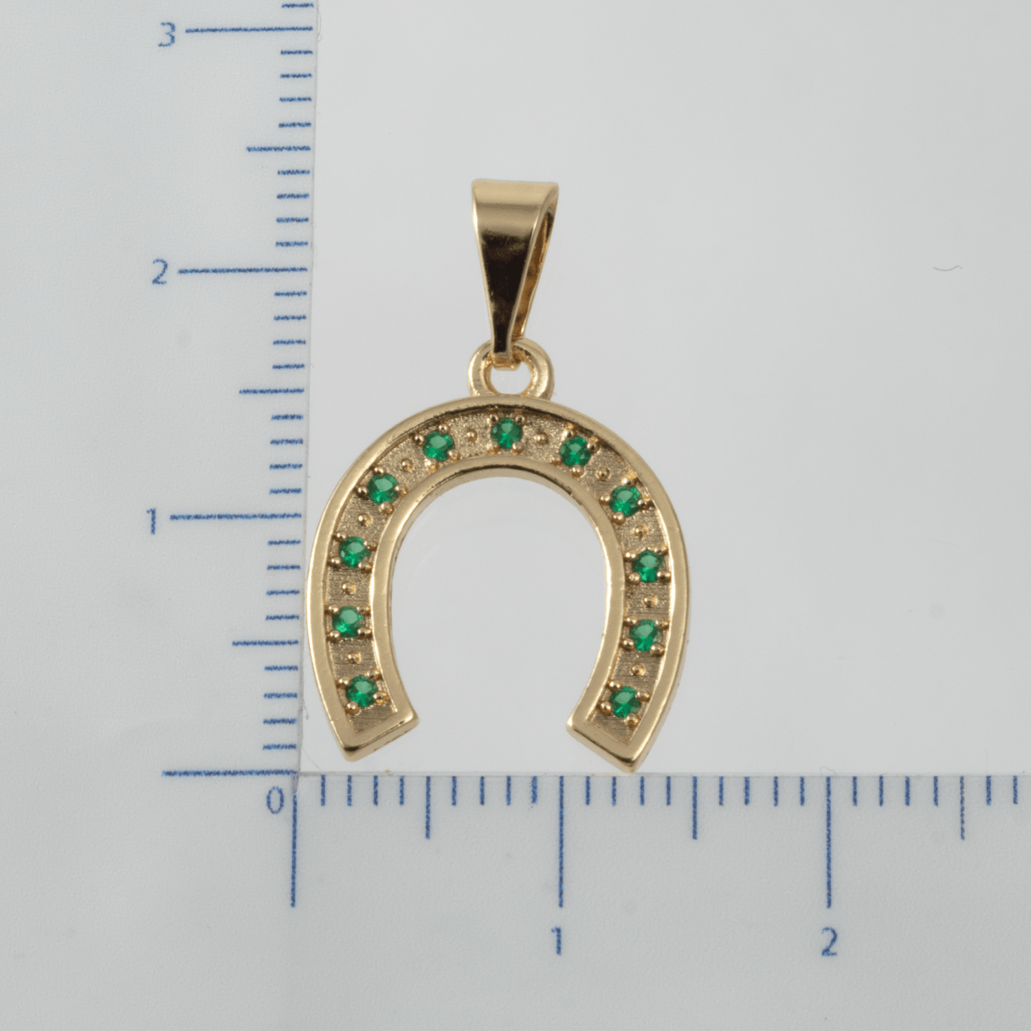 Dije Herradura Circones Verde 15mm - Vibrantto Joyas y Accesorios - OC27554