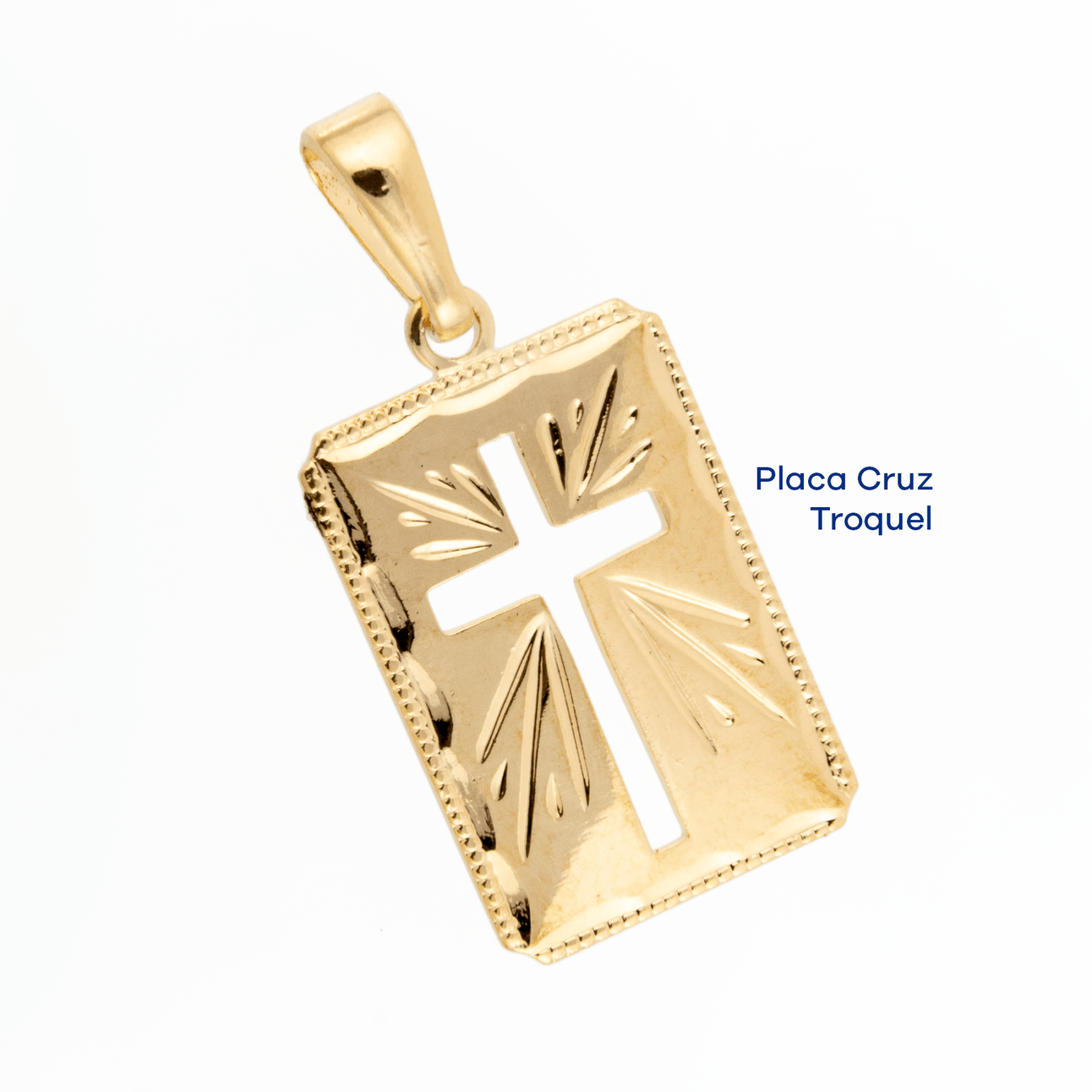 Medalla Placa Cruz Diamantado - Vibrantto Joyas y Accesorios - 9130803