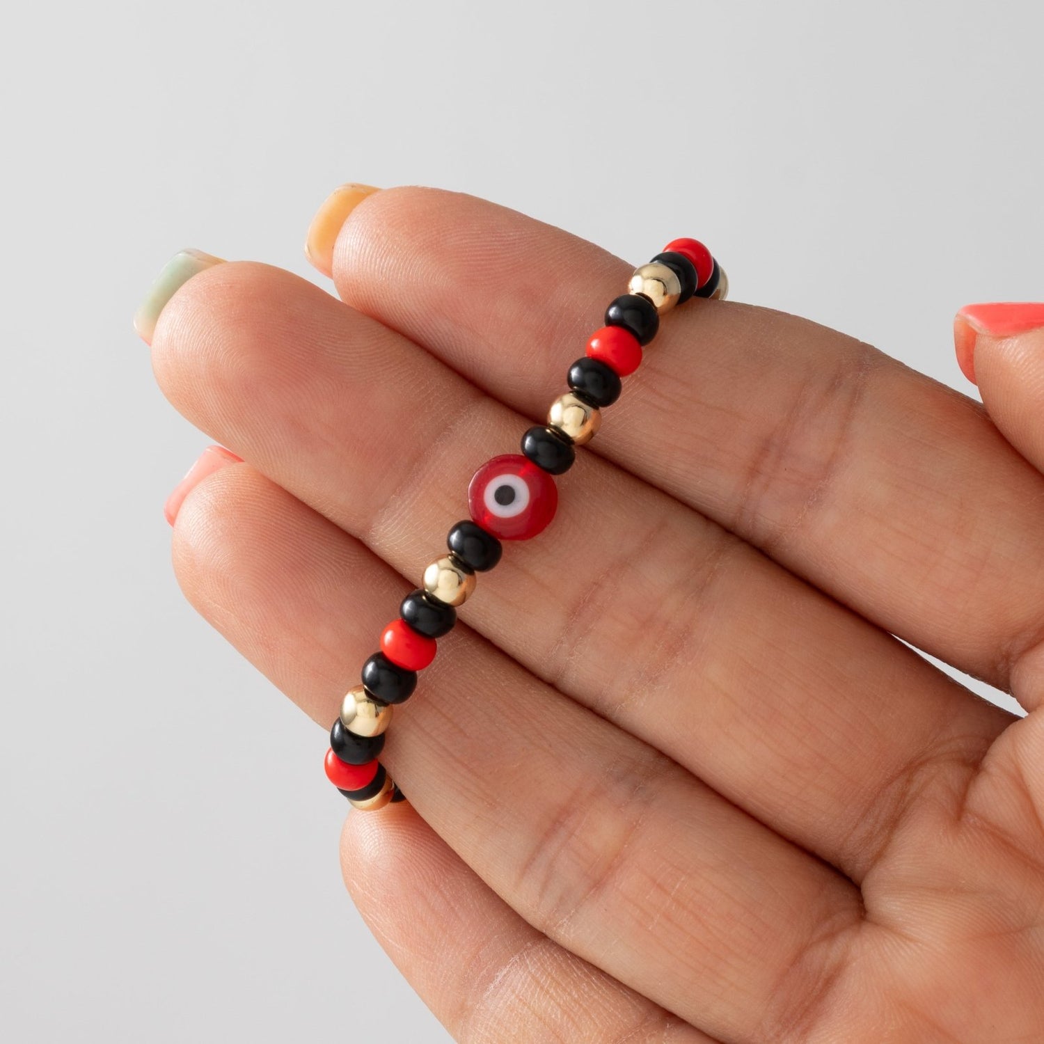 Manilla Niño Ojo Turco Coral - Vibrantto Joyas y Accesorios-MN1002