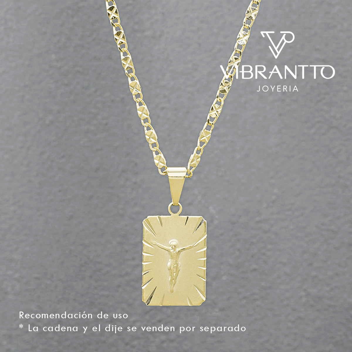 Medalla Placa Señor Crucificado - Vibrantto Joyería