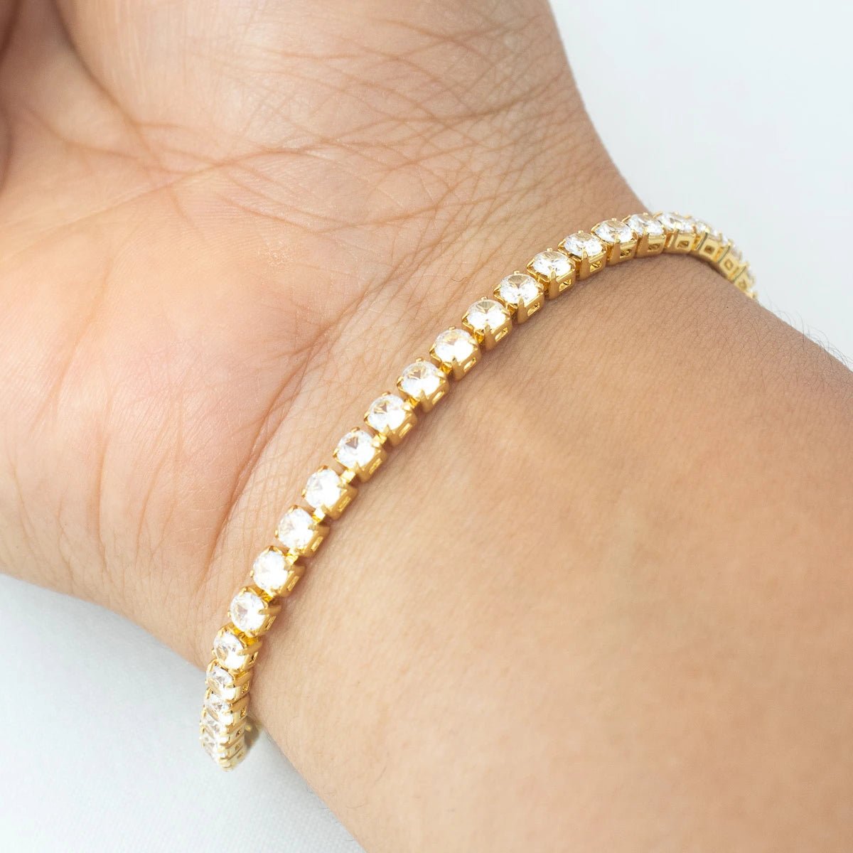 Pulsera Circonias cristal 20 cm - Vibrantto Joyería