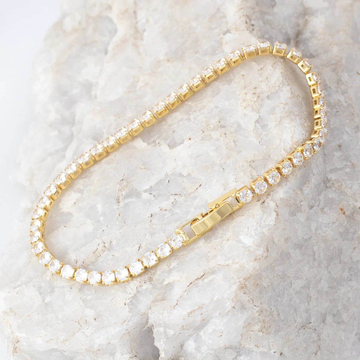 Pulsera Circonias cristal 20 cm - Vibrantto Joyería