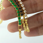 Pulsera Circonias negro 20 cm - Vibrantto Joyería - foto mostrando detalle del producto