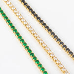 Pulsera Circonias negro 20 cm - Vibrantto Joyería - foto comparacion otros materiales