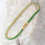 Pulsera Circonias verde 20 cm - Vibrantto Joyería