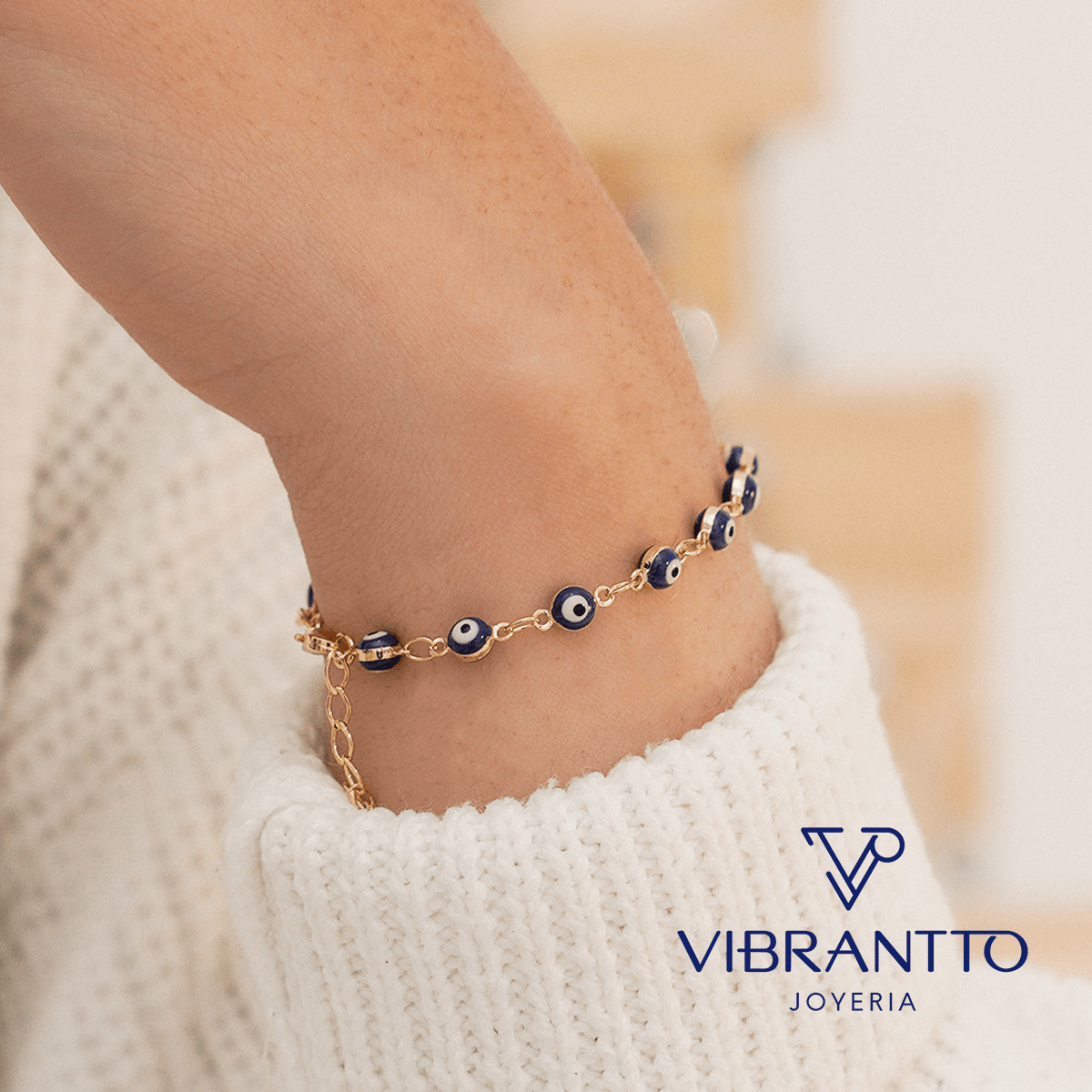 Pulsera Ojo Turco 16 Cm + Extensor - Vibrantto Joyería