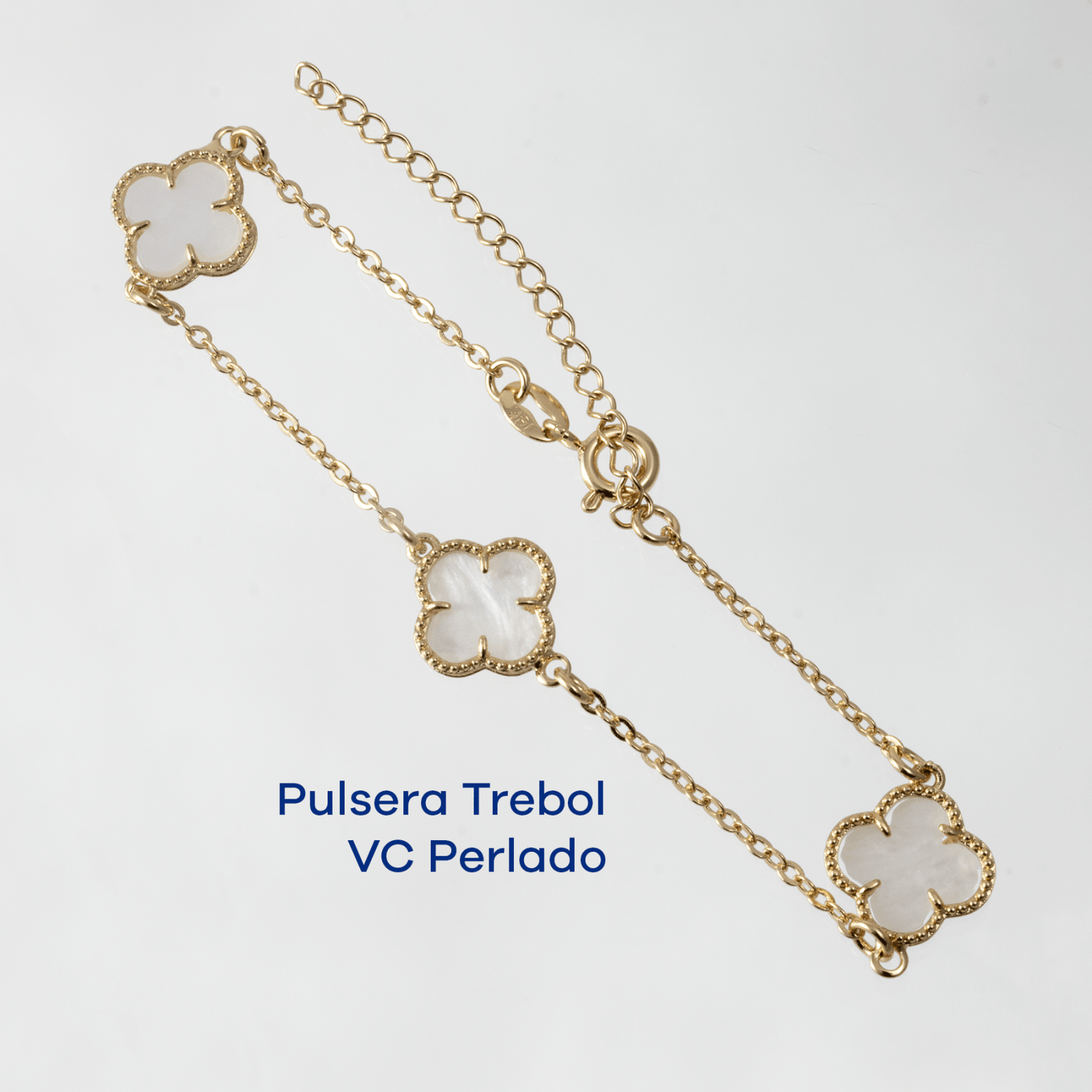 Pulsera Trebol VC Perlado 17mm - Vibrantto Joyas y Accesorios - OC56343