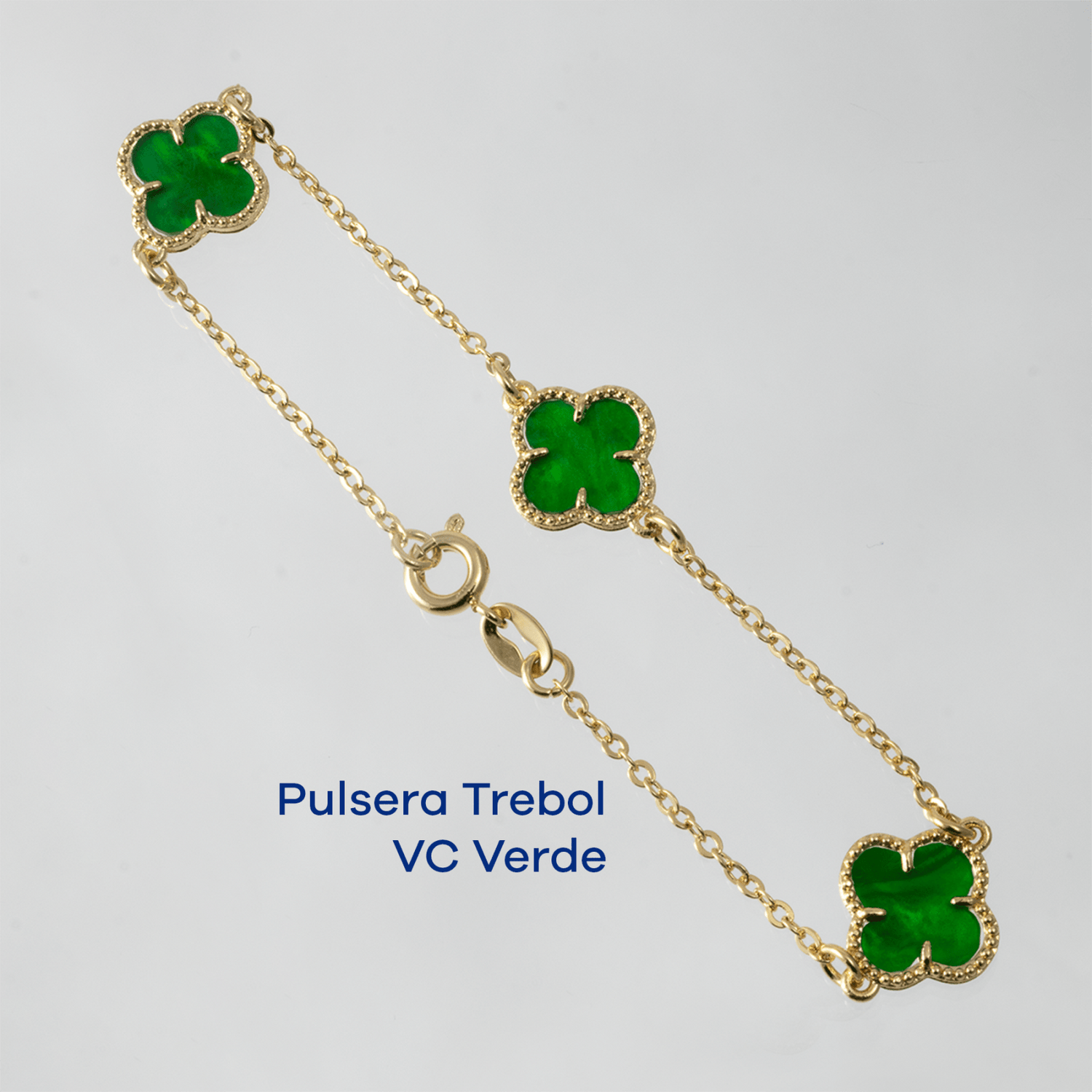 Pulsera Trebol VC Verde 17mm - Vibrantto Joyas y Accesorios - OC56358