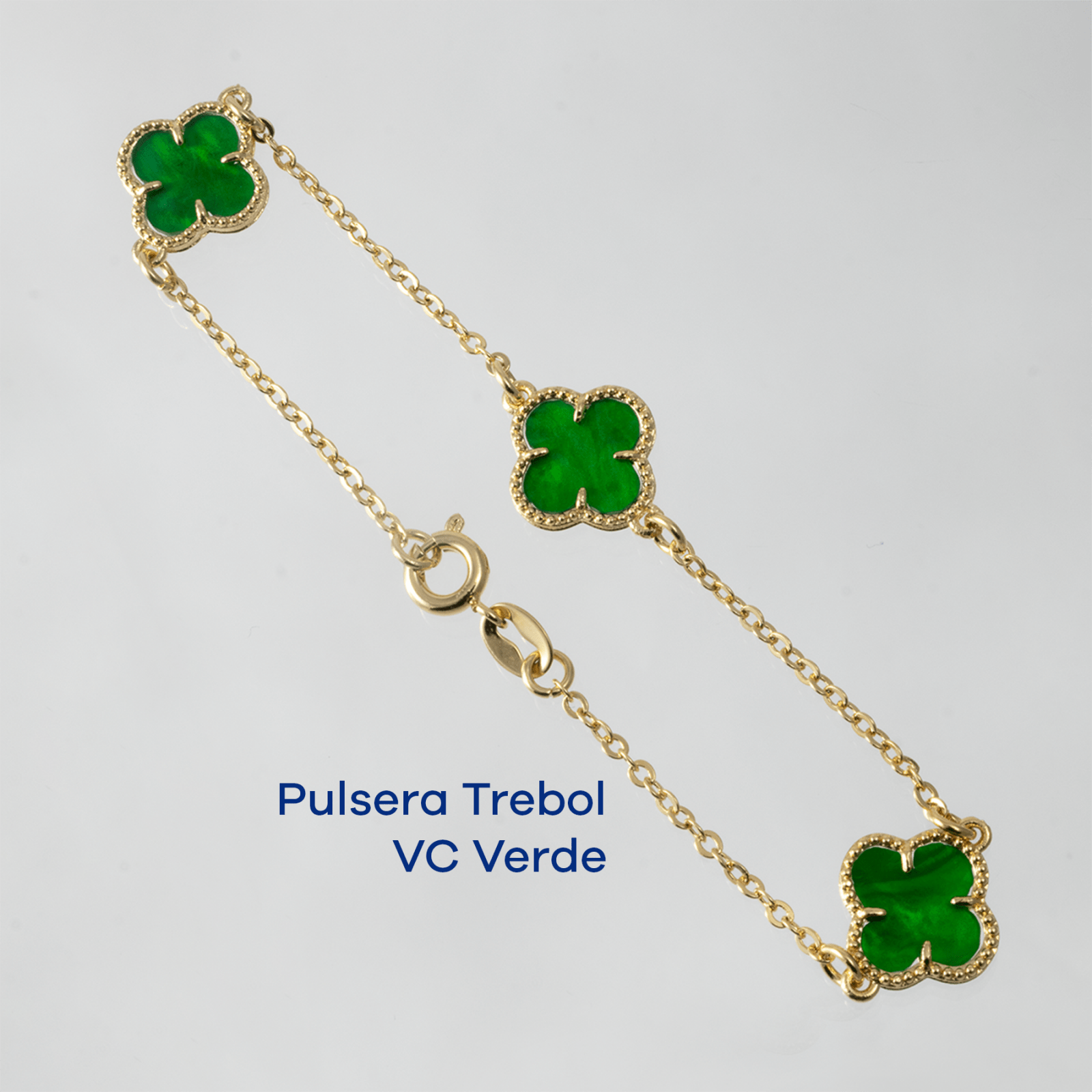 Pulsera Trebol VC Verde 17mm - Vibrantto Joyas y Accesorios - OC56358