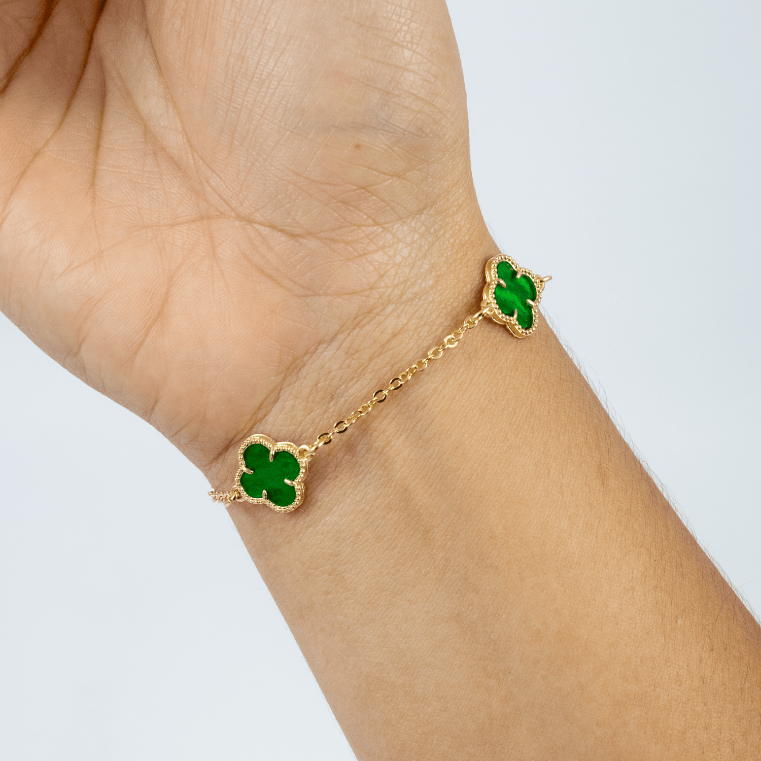 Pulsera Trebol VC Verde 17mm - Vibrantto Joyas y Accesorios - OC56358