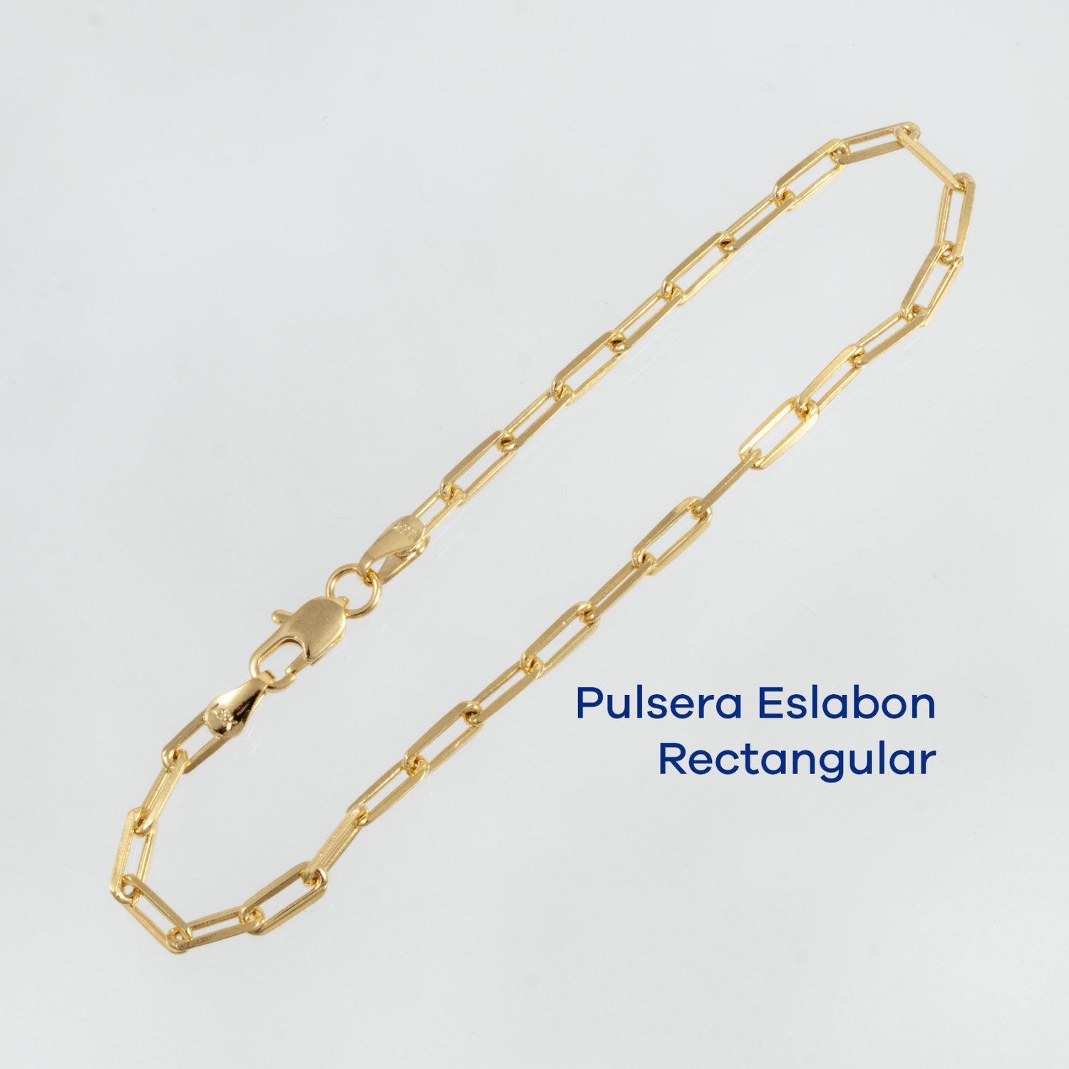 Pulsera Eslabon Rectangular 18cm - 3mm - Vibrantto Joyas y Accesorios - 9080355