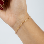 Pulsera Eslabon Rectangular 18cm - 3mm - Vibrantto Joyas y Accesorios - 9080355