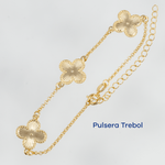 Pulsera Treboles 12mm Diamantado 18.5cm - Vibrantto Joyas y Accesorios - 9080388