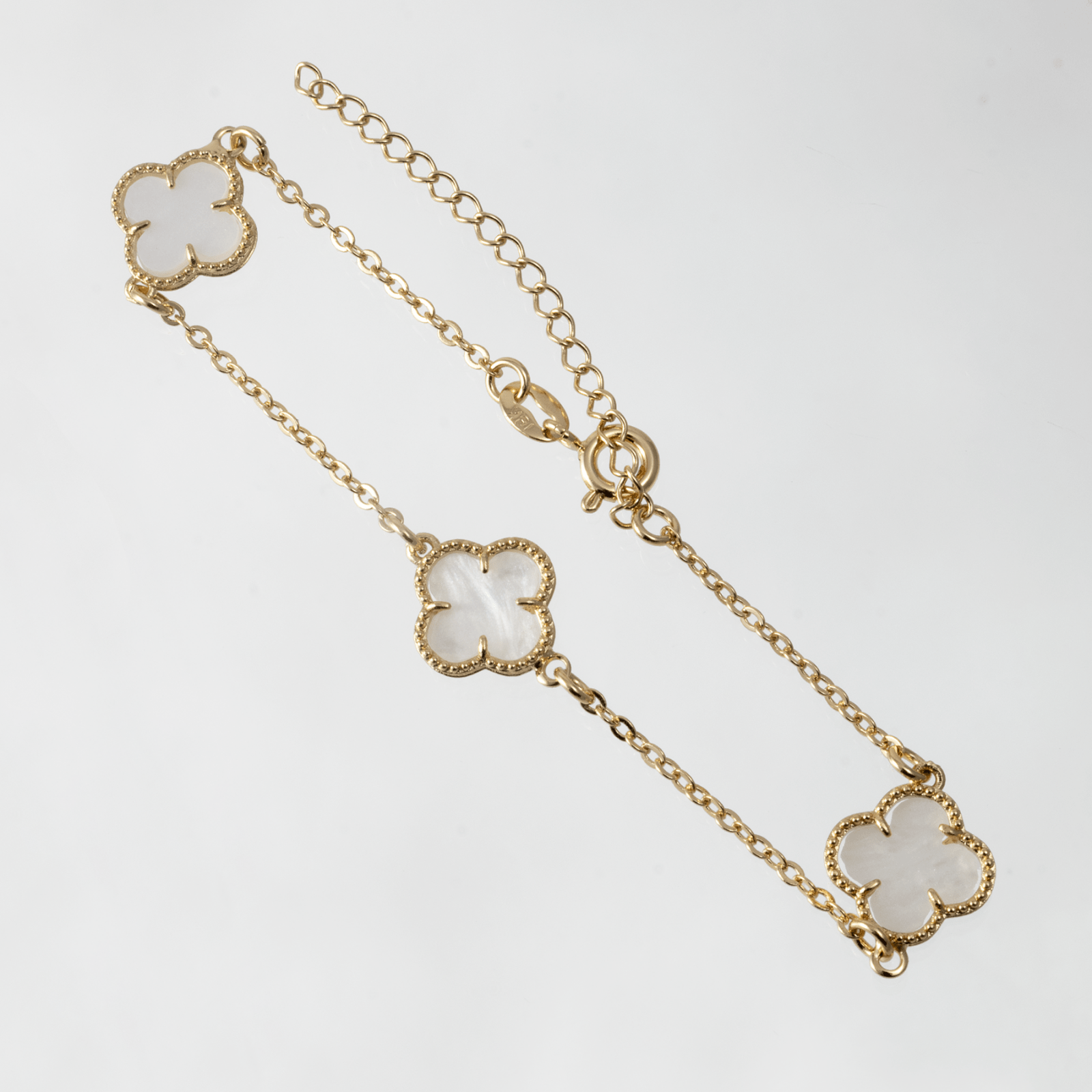 Pulsera Trebol VC Perlado 17mm 1mm - Vibrantto Joyas y Accesorios - OC56343