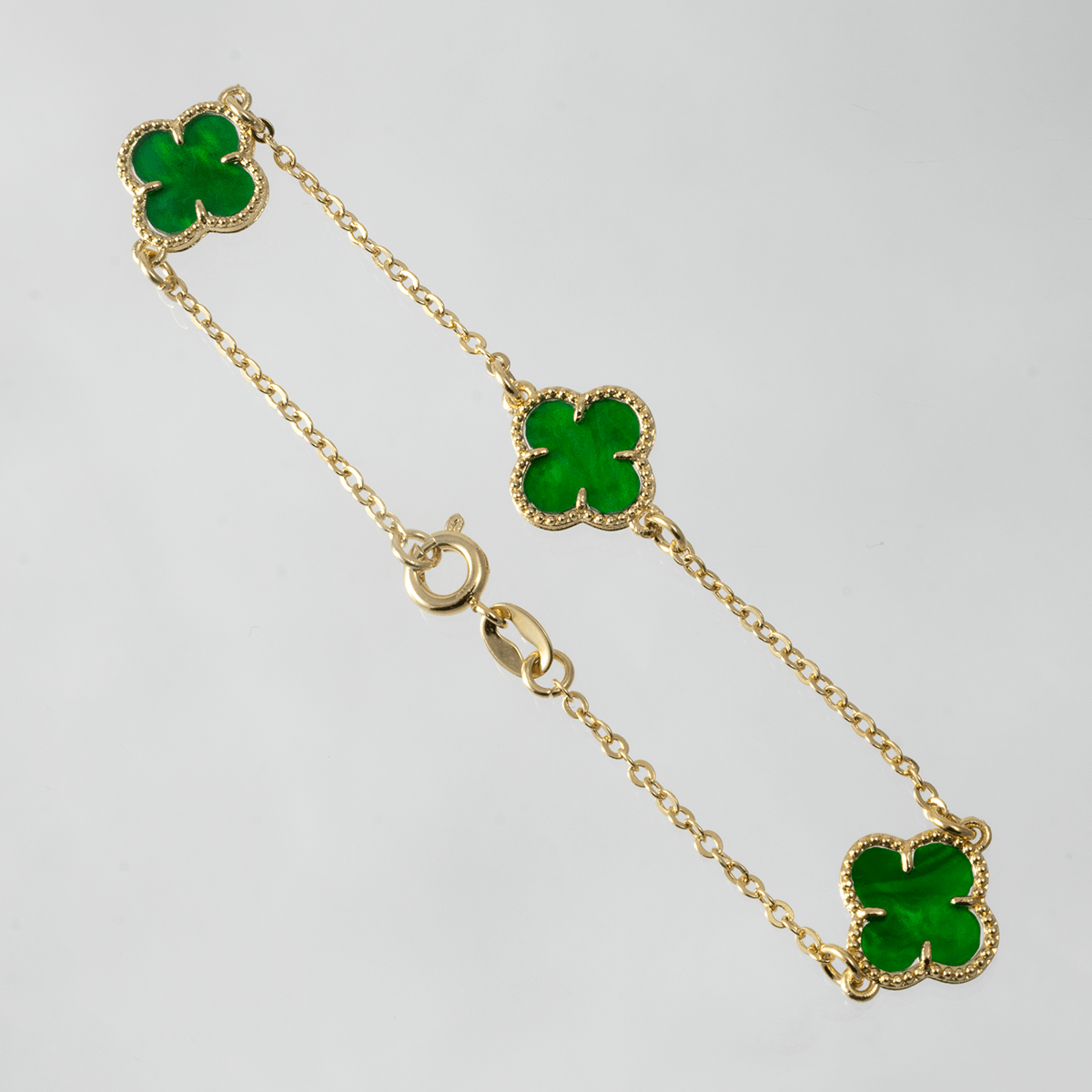 Pulsera Trebol VC Verde 17mm 1mm - Vibrantto Joyas y Accesorios - OC56358