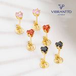 Set x3 Aretes Corazón circonia - Vibrantto Joyería