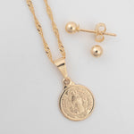 Set San Benito: Cadena Singapur + Dije + Aretes - Vibrantto Joyería - 33034 - OC46033 - OC27055