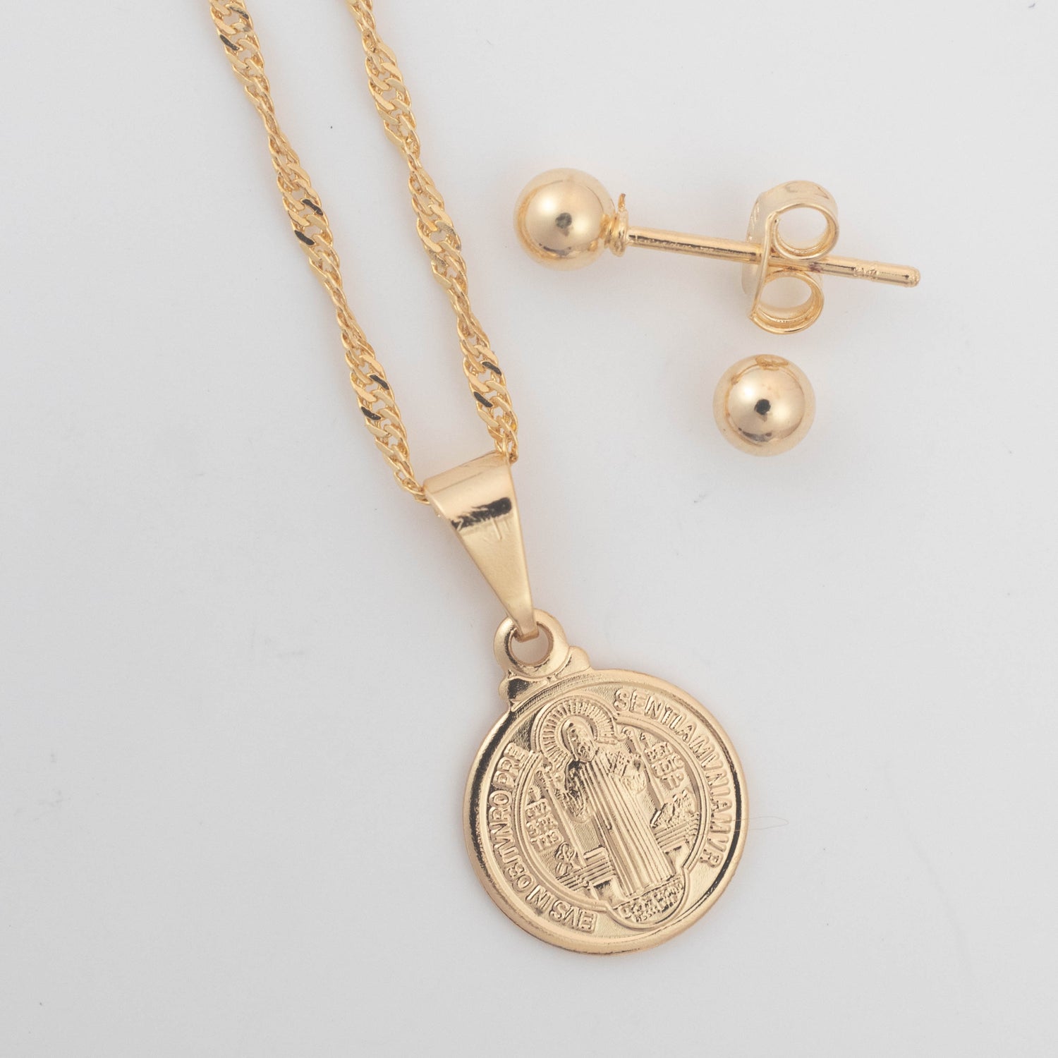 Set San Benito: Cadena Singapur + Dije + Aretes