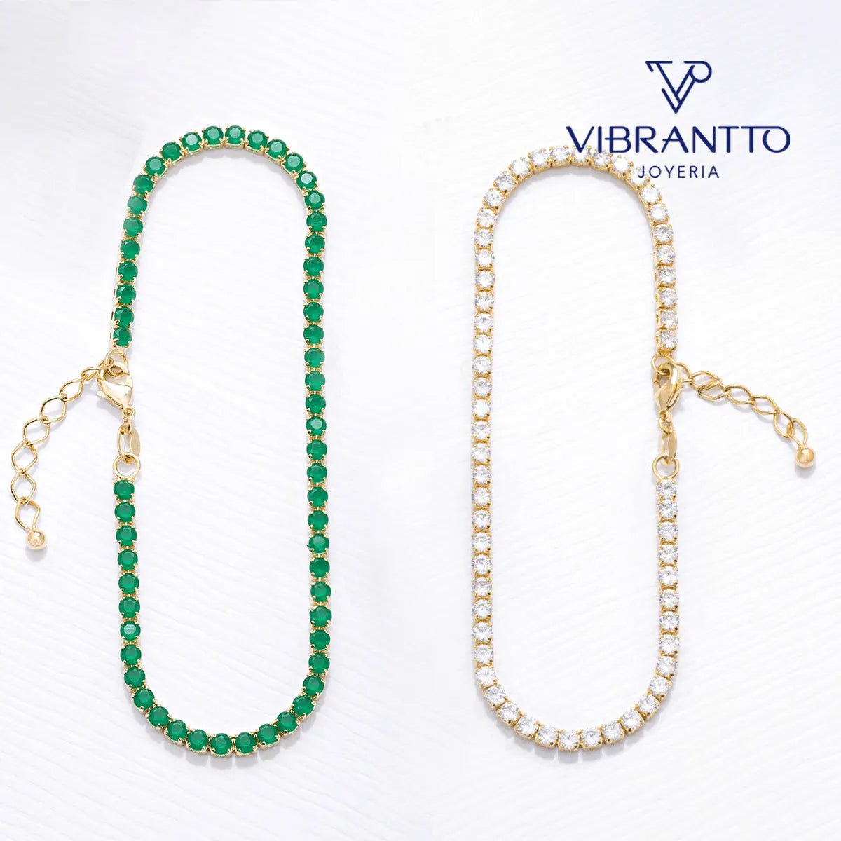 Tobillera Circonias 22 Cms + Extensor - Vibrantto Joyería